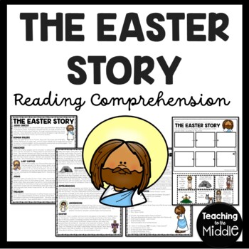 Preview of The Easter Story Informational Reading Comprehension and Sequencing Worksheet