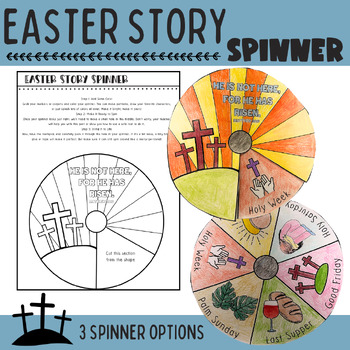 Preview of The Easter Story Spinner - Christian Easter Craft Activity- Sunday School