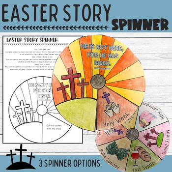 Preview of The Easter Story Spinner - Christian Easter Craft Activity- Sunday School