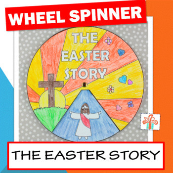 Preview of Easter Story Craft - Easter Religious Coloring Activity- Sunday School Spinner