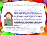 Common Core-The Easy Way To Learn Subtraction As An Unknow
