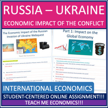 Preview of The Economic Impact of Russia and Ukraine Conflict Webquest Google or Worksheet