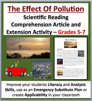 Preview of The Effects of Pollution - Science Reading Article – Grades 5-7