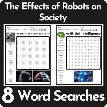 Preview of The Effects of Robots on Society Word Search Puzzle BUNDLE