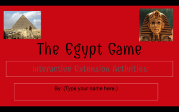 Preview of The Egypt Game - Interactive Google Slides Project