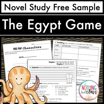 Preview of The Egypt Game Novel Study FREE Sample | Worksheets and Activities