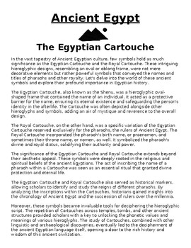 Preview of The Egyptian Cartouche Article & Questions (WORD)
