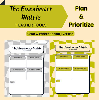 Preview of The Eisenhower Matrix -- Plan and Prioritize