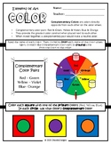 The Elements of Art (Color) worksheet focuses on Complemen