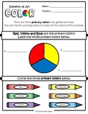 The Elements of Art (Color) worksheet focuses on the prima