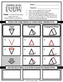 The Elements of Art (Form) worksheet focuses on drawing 3D