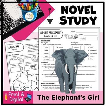 Preview of The Elephant's Girl Celesta Rimington Novel Study, Comprehension, & Book Project