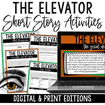 Preview of The Elevator Short Story Activities & Worksheets - Digital & Print!
