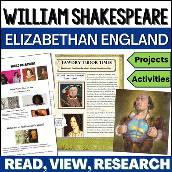 Preview of The Elizabethan Era, Shakespeare's World, and British Literature Activities