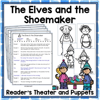 Preview of THE ELVES AND THE SHOEMAKER  Reader's Theater Scripts, Puppets & Headbands