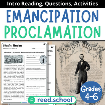 Preview of The Emancipation Proclamation & Abe Lincoln: Intro Reading Lesson (Grades 4-6)