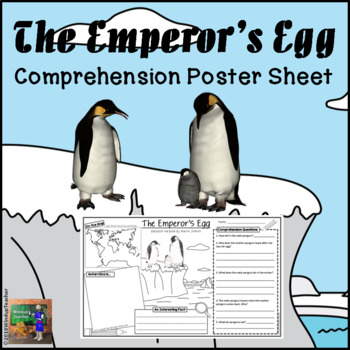 Preview of The Emperor's Egg Comprehension Activity Sheet Poster on Legal Sized Paper