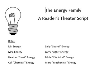 Preview of The Energy Family - A Readers Theater about types of energy
