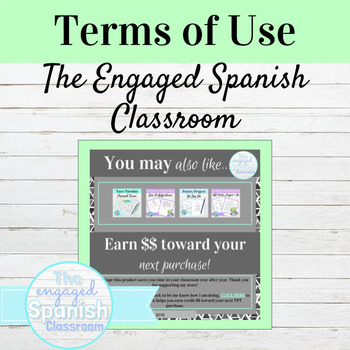 Preview of The Engaged Spanish Classroom TERMS OF USE