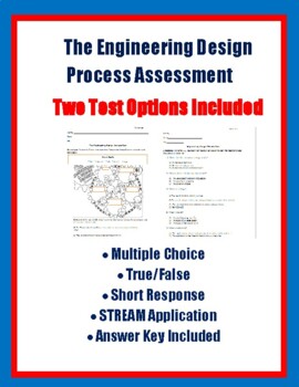 Preview of The Engineering Design Process Test & Answer Key with 2 Test Options