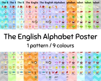 Preview of The English Alphabet [Poster for Classroom - 9 colours]