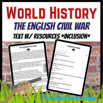 Preview of The English Civil War *INCLUSION LEVEL* Comprehension W/Worksheets for SPED