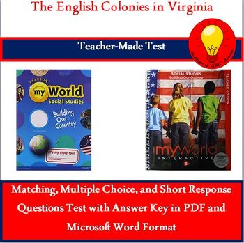 Preview of The English Colonies in Virginia Test (Answer Key Included)