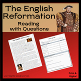 The English Reformation One Page Reading with Questions: M