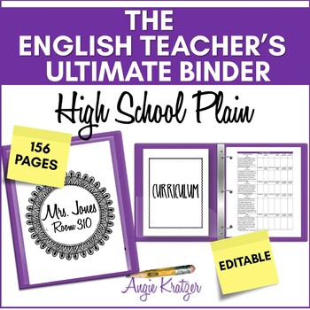 Preview of The English Teacher's Ultimate Binder - High School Plain EDITABLE