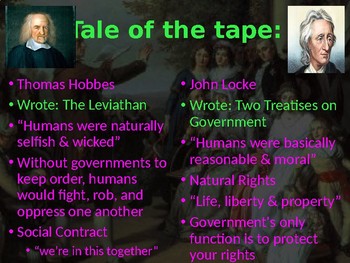 The Enlightenment John Locke Vs Thomas Hobbes Showdown Lesson Tpt