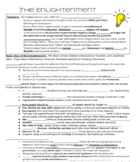 The Enlightenment Outline Summary Notes, KEY included, bon