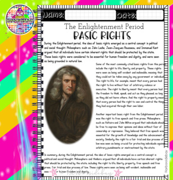 Preview of Basic Rights The Enlightenment Period | John Locke | Jean-Jacques Rousseau