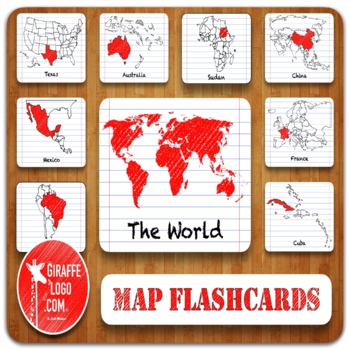 Preview of Entire World Geography Flashcards + Printable & Digital Maps ~ MEGA BUNDLE!