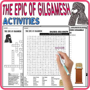 Preview of The Epic of Gilgamesh ACTIVITIES,Vocabulary,Wordsearch & Crosswords