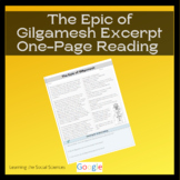 The Epic of Gilgamesh Excerpt One-Page Reading: Print and Digital