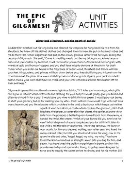 Preview of Epic of Gilgamesh Shortened Text for Students (Stories 3-6 from original text)