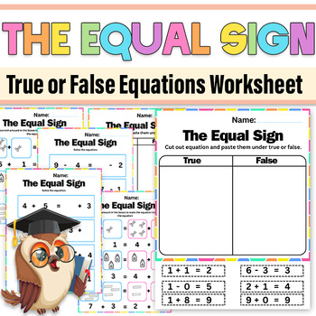Preview of The Equal Sign Worksheets | True or False Equations Exit Slips Assessments