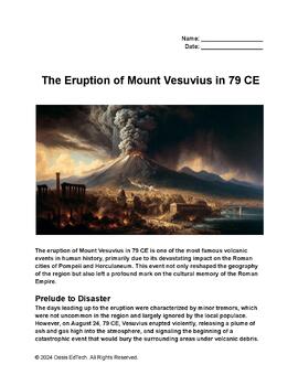 Preview of The Eruption of Mount Vesuvius in 79 CE Worksheet