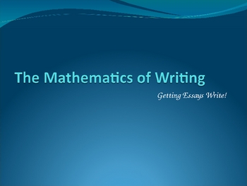 Preview of The Essay Formula: Writing as Mathematics