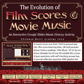 Preview of The Evolution of Film Scores & Movie Music: Google Slides Music History