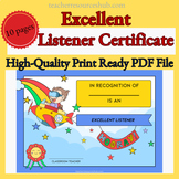 The Excellent Listener Certificate Student Awards Preschoo