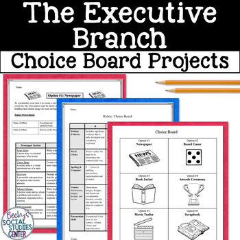 Preview of The Executive Branch President Constitution Choice Board Project