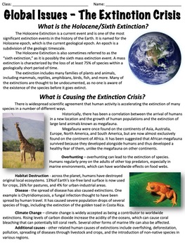 Preview of The Extinction Crisis - Global Issues