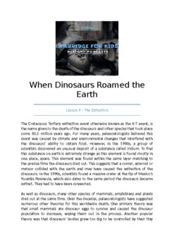 Preview of The Extinction of Dinosaurs - Transcript