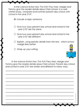 The FUN They Had--Writing Prompt-Journeys Grade 4--Lesson 25 | TPT