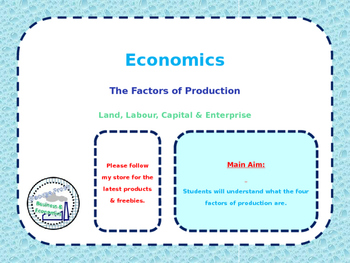 Preview of The Factors of Production - Microeconomics - PPT & Worksheet