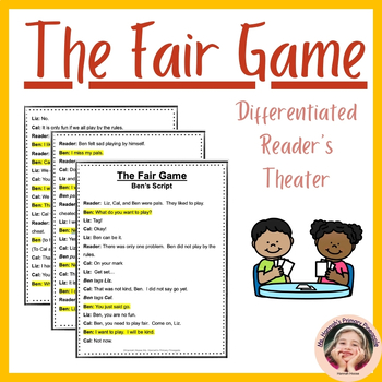 Preview of The Fair Game- Differentiated, Multileveled, Decodable Reader's Theater Script
