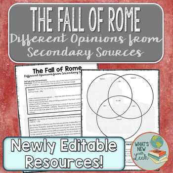 Preview of The Fall of Rome Different Opinions from Secondary Sources