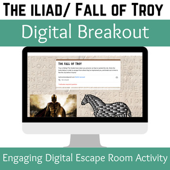 Preview of The Fall of Troy: Iliad/Trojan War Digital Breakout Escape Room Activity