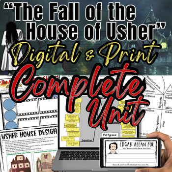 Preview of The Fall of the House of Usher Complete Unit - Digital & Print
